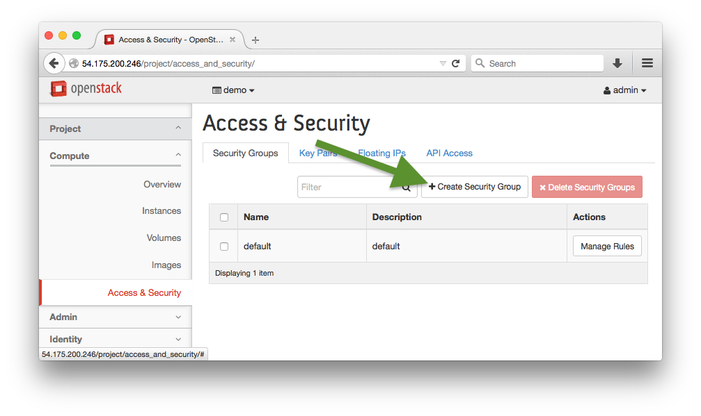 Create Security Group